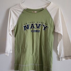 US Navy Raglan Tee - Green and White